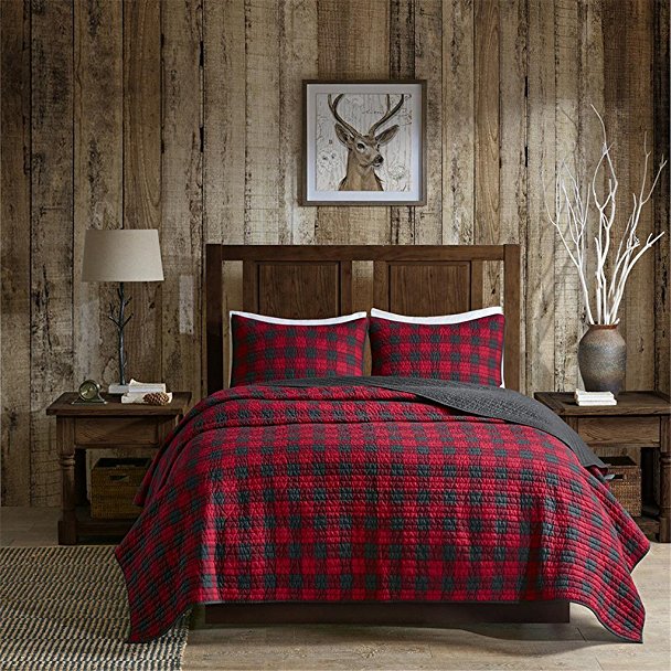 Woolrich WR14-1784 Check Quilt Mini Set King/Cal King Red,King/Cal King