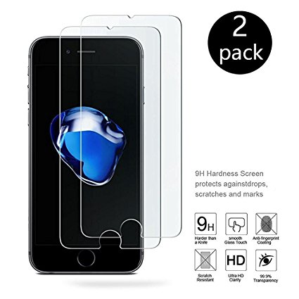 iPhone 7 Plus Screen Protector,SDFLAYER Tempered Glass Ballistic Glass Screen Protector [2 Packs] for Apple iPhone 7 Plus 6/6s Plus