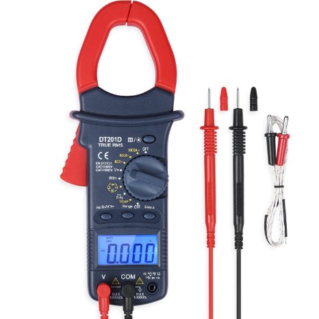 AstroAI Digital Clamp Meter, TRMS 6000 Counts Multimeter with Manual and Auto Ranging; Measures Voltage, Current, Resistance, Continuity, Capacitance, Frequency; Tests Diodes, Temperature