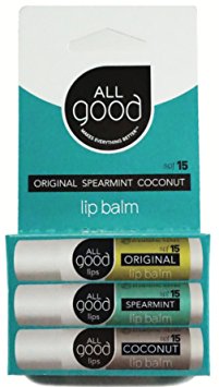 All Good Lips - SPF 15 Lip Balm - 3 Pack Assorted