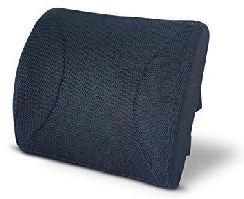 Memory Foam Lumbar Spine Support Cushion for Back Pain Relief - Perfect for Office Chairs, Driving, Long Flights, and Improved Posture (Black)