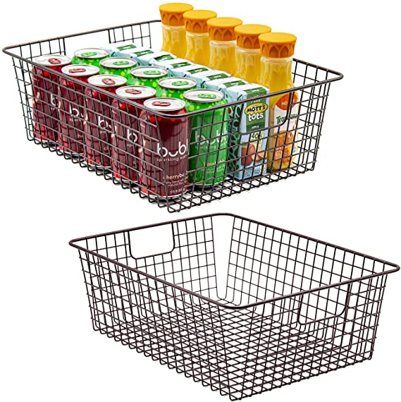 Sorbus Metal Wire Baskets Storage Bin Organizer for Food Pantry, Freezer, Kitchen, Laundry Room, Basket Organizers for Home, Bathroom, Closet Organization, Iron Metal