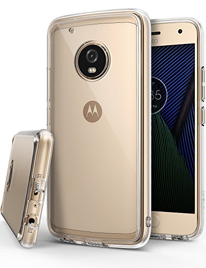 Motorola Moto G5 Plus Case, Ringke [FUSION] Crystal Clear PC Back TPU Bumper Case [Drop Protection / Shock Absorption Technology] - Clear