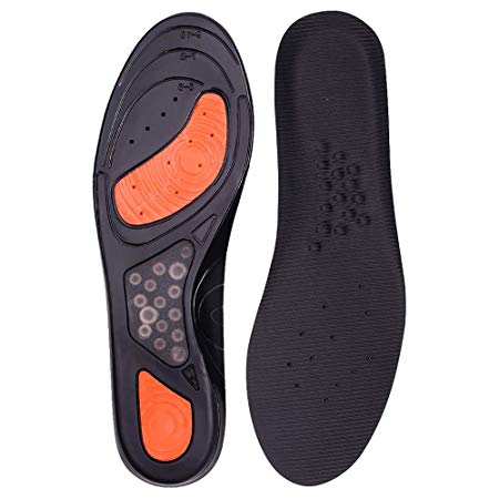 Orthotic Insoles for Men & Women, Full Length Plantar Fasciitis Inserts with Hight Arch Support, Sports Orthopedic Gel Shoes Insoles for Supination, Flat Feet, Heel & Foot Pain(Black, Men8-13)…