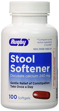 Watson Rugby Labs Stool Softener Docusate Calcium 240 mg 100 Sgels