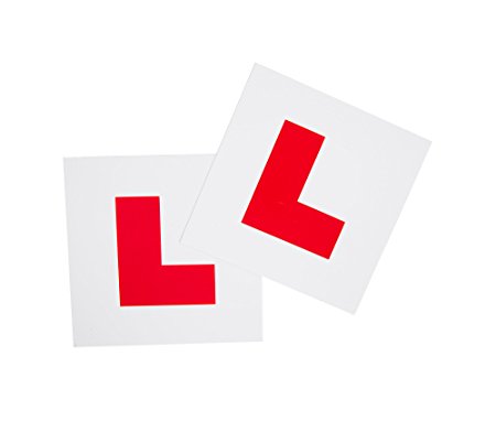 Fully Magnetic Red L Plates 2 Pack, Extra Strong Stick On for New Learner Drivers by Ouway