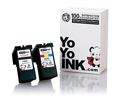 YoYoInk Remanufactured Ink Cartridge Replacement for Lexmark 36 XL 36XL & 37 XL 37XL 2 Pack (1 Black 1 Color) With Ink Level Indicator, Ink for Lexmark X3650 X4650 X5650 X6650 X6675 AIO Z2420