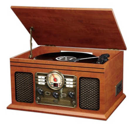 Victrola VTA-200B Nostalgic Classic 6-In-1 Turntable with Bluetooth, Mahogany