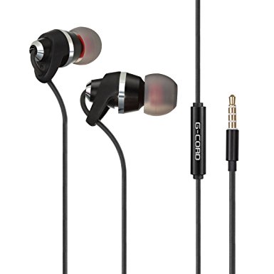 G-Cord Stereo Sound Headphones In-Ear Earbuds with Built-in Microphones for iPhone iPad iPod Android and More