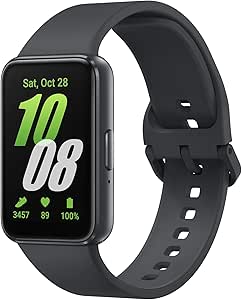 Samsung Galaxy Fit3, Smart Watch, Fitness Tracker, Health Monitoring, Black, 3 Year Manufacturer Extended Warranty (UK Version)