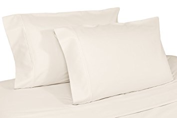 Organic Cotton Pillow Case Set by Whisper Organic - GOTS Certified, 400 Thread Count, Sateen (Standard, Natural)