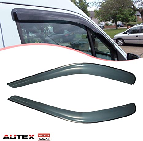AUTEX Window Visor Compatible with Transit 150/250/350/350HD 2014-2019 Tourneo 2014-2019 Side Window Wind Deflector Sun Rain Guard Tape on 2pc/Set