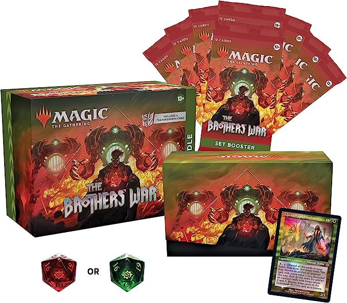 Magic The Gathering The Brothers War Bundle | Transformers Card, 8 Set Boosters, and Accessories