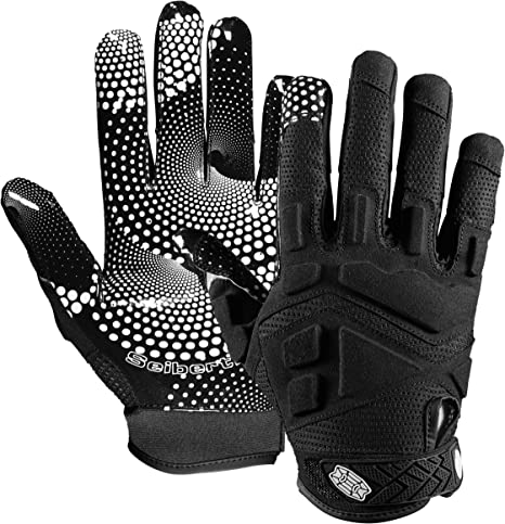 Seibertron G.A.R.G 2.0 Gel Filled Patented Anti-Impact Ultra-Stick Football Sports Receiver Gloves Youth and Adult