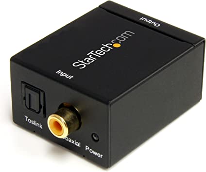 StarTech.com SPDIF Digital Coaxial or Toslink Optical to Stereo RCA Audio Converter - Digital Audio Adapter (SPDIF2AA),Black