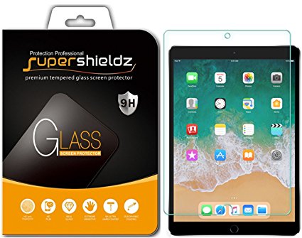 [2-Pack] Apple iPad Pro 10.5 inch Screen Protector, [Tempered Glass] Supershieldz Anti-Scratch, Anti-Fingerprint, Bubble Free, Lifetime Replacement Warranty