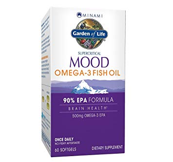 Garden of Life EPA Omega 3 Fish Oil - Minami Natural Mood and Brain Function Supplement, 60 Softgels