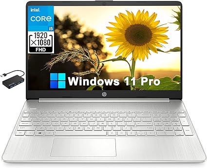 HP 15 15.6" Full HD Business Laptop Computer[Windows 11 Pro], Intel Core i5-1135G7 (up to 4.2 GHz), 16 GB DDR4 RAM, 512 GB PCIe SSD, Iris Xe Graphics, Numeric Pad, Wi-Fi 6, HDMI, Type-C, w/Hub