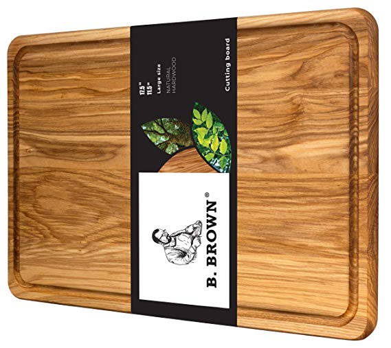 Wood Cutting Board Large Cutting Board B.Brown Original American Cutting Board Great For Serving and Chopping (11.5x17.5 In)