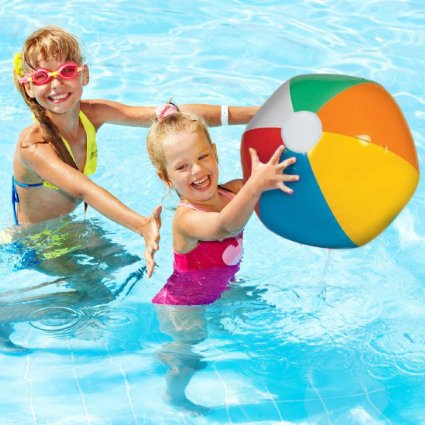 Dazzling Toys Pack of 24 Inflatable Beach Balls 12-inch Traditional Beach Ball/swimming Pool Party