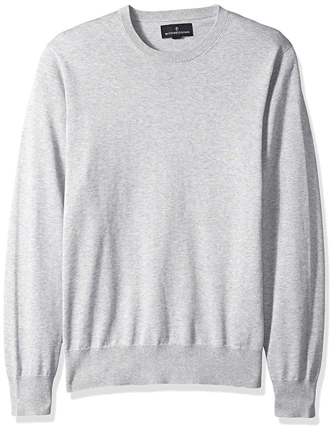 BUTTONED DOWN Men's Supima Cotton Lightweight Crewneck Sweater