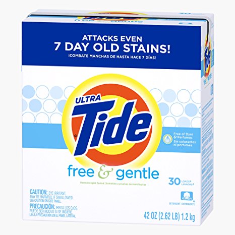 Tide Ultra Free & Gentle Powder Laundry Detergent, 30 Loads, 42 Oz