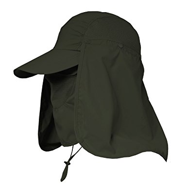 Jormatt Men & Women Outdoor Sun Hat Fishing Hiking Hat with Face Neck Flap Protection Cover Removable UPF 50  Sun Cap