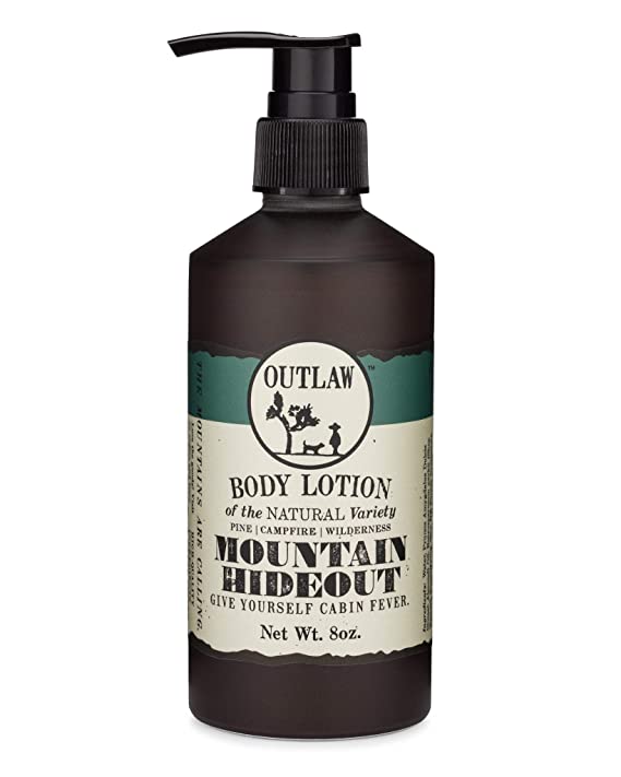 The Mountain Hideout Natural Lotion - In The Mountains, You're Free - Pine Forest, Damp Earth, and Campfire in the Breeze - Men's or Women's Lotion - 8 fl. oz. - Outlaw