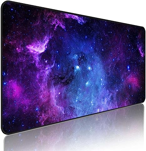 Gaming Mouse Pad - UCMDA 800 * 400mm XXL Extended Large Mouse Mat Pad Waterproof Keyboard Mat with Non-Slip Base, Stitched Edges, Smooth Surface for Computer and Desk (Purple Starry Sky)