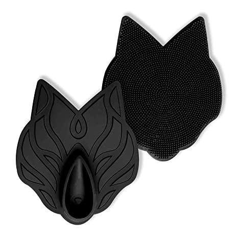 Black Wolf Body Scrubber - 100% Silicone Bristles for a Hygienic Deep Clean Experience - Easy to Clean Excess Soap and Body Wash Off