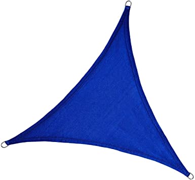 e.share - Triangle Blue Sun Shade Sail Perfect UV Block for Outdoor Patio Garden - 16'x16'x16'