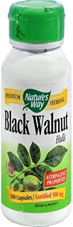 Black Walnut, Hulls, 500 mg, 100 Capsules - Nature's Way