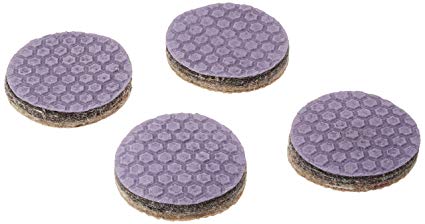 DURA-GRIP Heavy Duty 2" Round, 3/8" Thick Non-Slip Rubber (No glue or nails) Furniture Floor Pads, Protectors-Set of 4