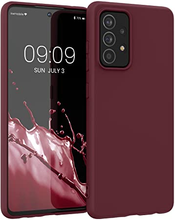 kwmobile Carcasa para Samsung Galaxy A52 / A52 5G / A52s 5G - Funda para móvil en TPU Silicona - Protector Trasero en Rojo Vino