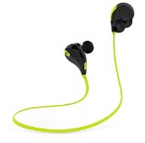 SoundPEATS QY7 Bluetooth 41 Wireless Sports Headphones Running Gym Exercise Sweatproof Headsets In-ear Stereo Earbuds Earphones with Microphone BlackGreen