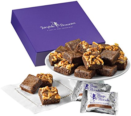 Fairytale Brownies Sugar-Free Magic Morsel 18 Gourmet Food Gift Basket Chocolate Box - 1.5 Inch x 1.5 Inch Bite-Size Brownies - 18 Pieces