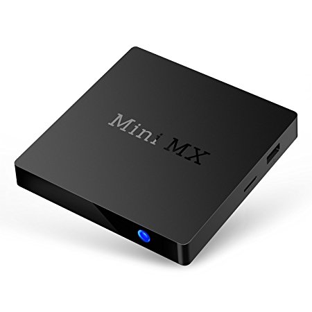 Mini MX Android TV Box Amlogic S905 Quad Core 1GB/8GB eMMC Flash Android 5.1 Kodi TV Box H.264/H.265 1000Mbits Lan 2.4GB WiFi Bluetooth 4.0 Fully Loaded Google Smart TV Box Black