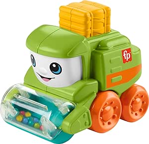 Fisher-Price Baby Toy Rollin’ Tractor Push-Along Vehicle with Fine Motor Activities for Infants Ages 6  Months