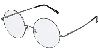 Bestum Retro Round Optical Spring Hinge Metal Glasses Frame Clear lens