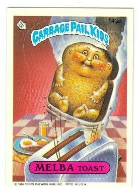 Garbage Pail Kids sticker trading card 1986 Topps #143a Melba Toast