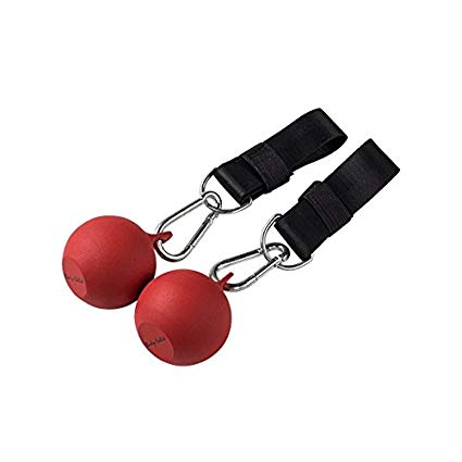 Body-Solid Cannonball Grips with Straps - PAIR - 3 inch Diameter Pull-Up Balls for Grip Strength - Steel Ball Grip Cable Attachments