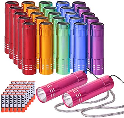 Whaply Small Mini Flashlights Pack of 30,Bulk Flashlights for Kids,100 Lumen,With Battery