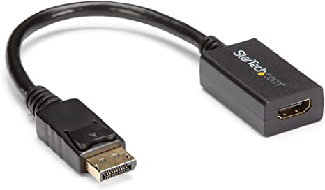 StarTech.com DisplayPort (Male) to HDMI (Female) Adapter Converter - 1920x1200 - Latching DP Connector - DisplayPort Laptop or Desktop to HDMI (Female) to Connect HDMI Monitor/ Video Cable (DP2HDMI2)