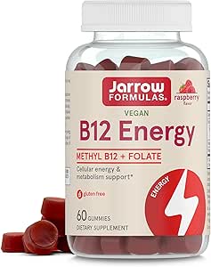 Jarrow Formulas Methyl B12 and Folic Acid Energy, Dietary Supplement, B12 Gummies for Adults, 60 Gummies, 30 Day Supply