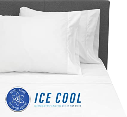 SensorPEDIC Ice Cool 400 Thread Count White Sheet Set - Queen (10313)