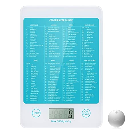 ORIA 5kg Digital Kitchen scale, Food Scale, Multifunction Calorie Scale, Accurate for Baking Kitchen Cooking, Tare Function, 4 Units, LCD Display, Battery Included, Green