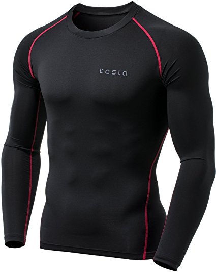 Tesla Men's Long Sleeve T-Shirt Baselayer Cool Dry Compression Top MUD11/MUD01