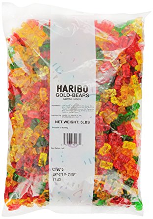 Haribo Gummi Candy Gold-Bears, 5-Pound Bag with RESEALABLE BAG