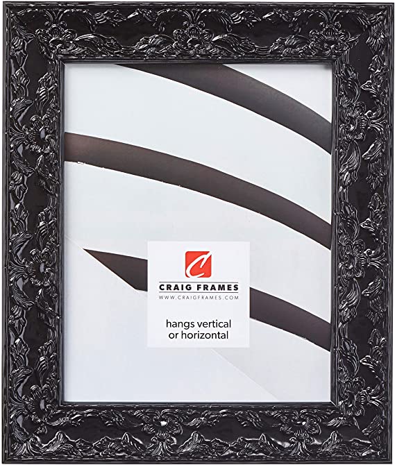 Craig Frames Renaissance, Obsidian Black Picture Frame, 14 by 18-Inch