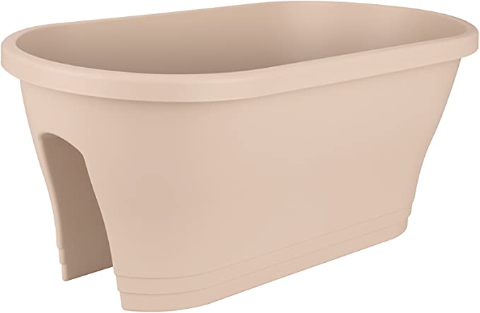 Exaco Trading Company Oval Grainy Sand Corsica 24" Flower Bridge Planter, Grainy Sand